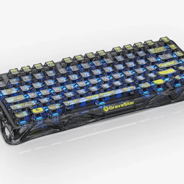 GravaStar Mercury K1 Lite 75% Wireless Mechanical Gaming Keyboard - Transparent Black